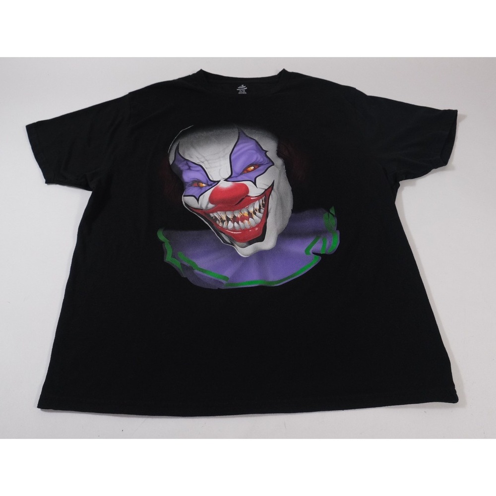 Way To Celebrate T-Shirt Men XL Black Evil Clown Halloween Graphic Short Sleeve